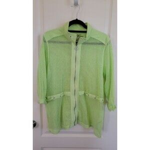 Onque Woman Neon Lime Green Mesh Jacket